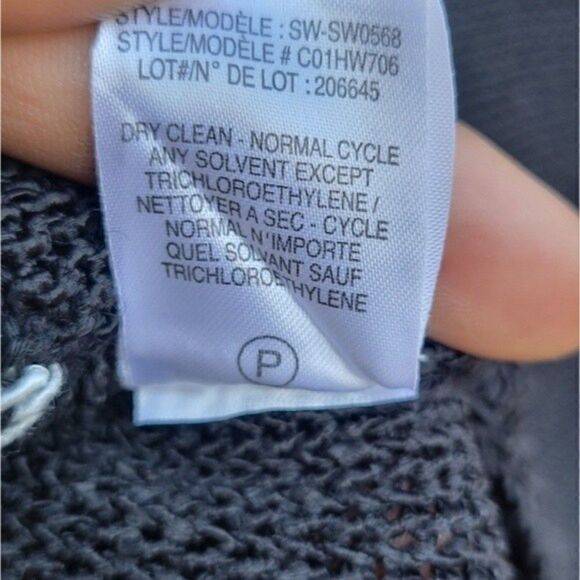 Helmut Lang Asymmetrical Black and White Crochet Sweater Women's Size XS - Picture 7 of 12